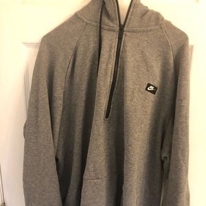 Gray Nike zipper hooded sweat shirt